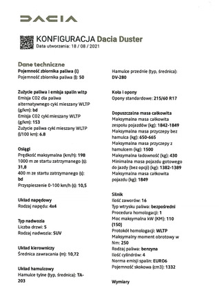 Dacia Duster cena 89900 przebieg: 19100, rok produkcji 2021 z Kraków małe 154